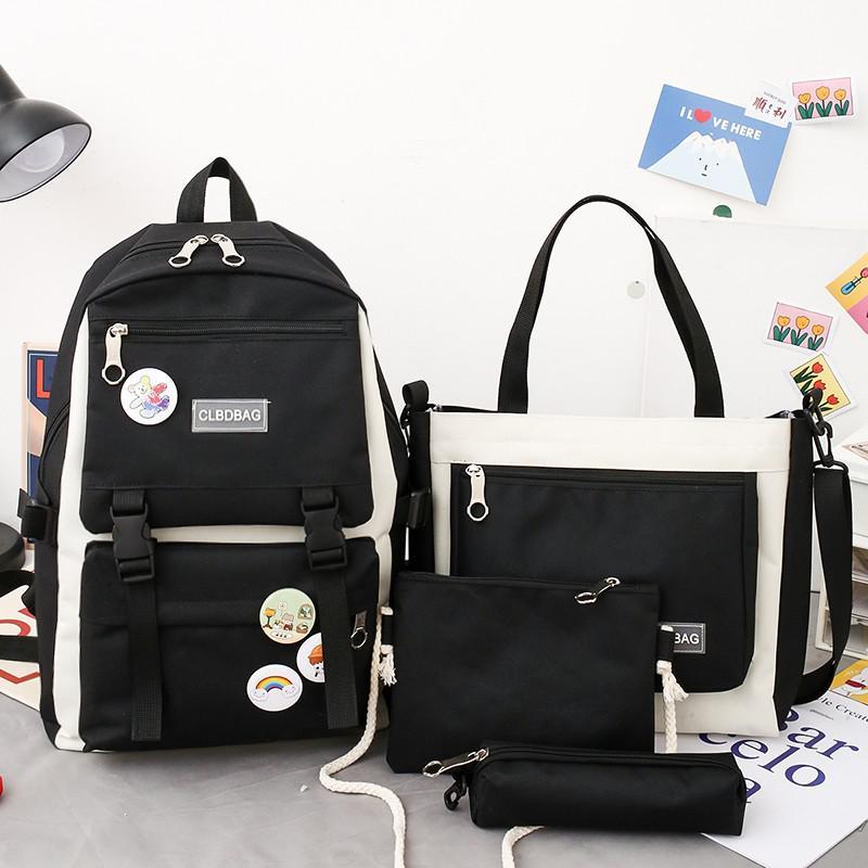 Custom Luxury Fashion New School Backpack Shoulder Bag 4 Pieces Set