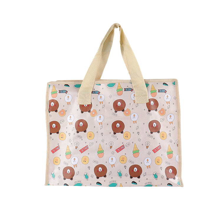 rPET Cartoon Printed Laminated Shopping Bag with Zipper