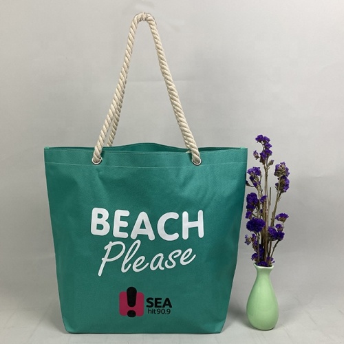 Recycle Shopping Tote Bag with Eyelet Rope String