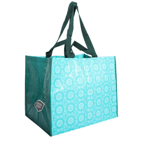 Custom Colorful Logo Printing Glossy Laminated PP Woven Tote Bags with Handles
