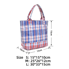 Custom Logo Plaid PP Woven Shopping Bag