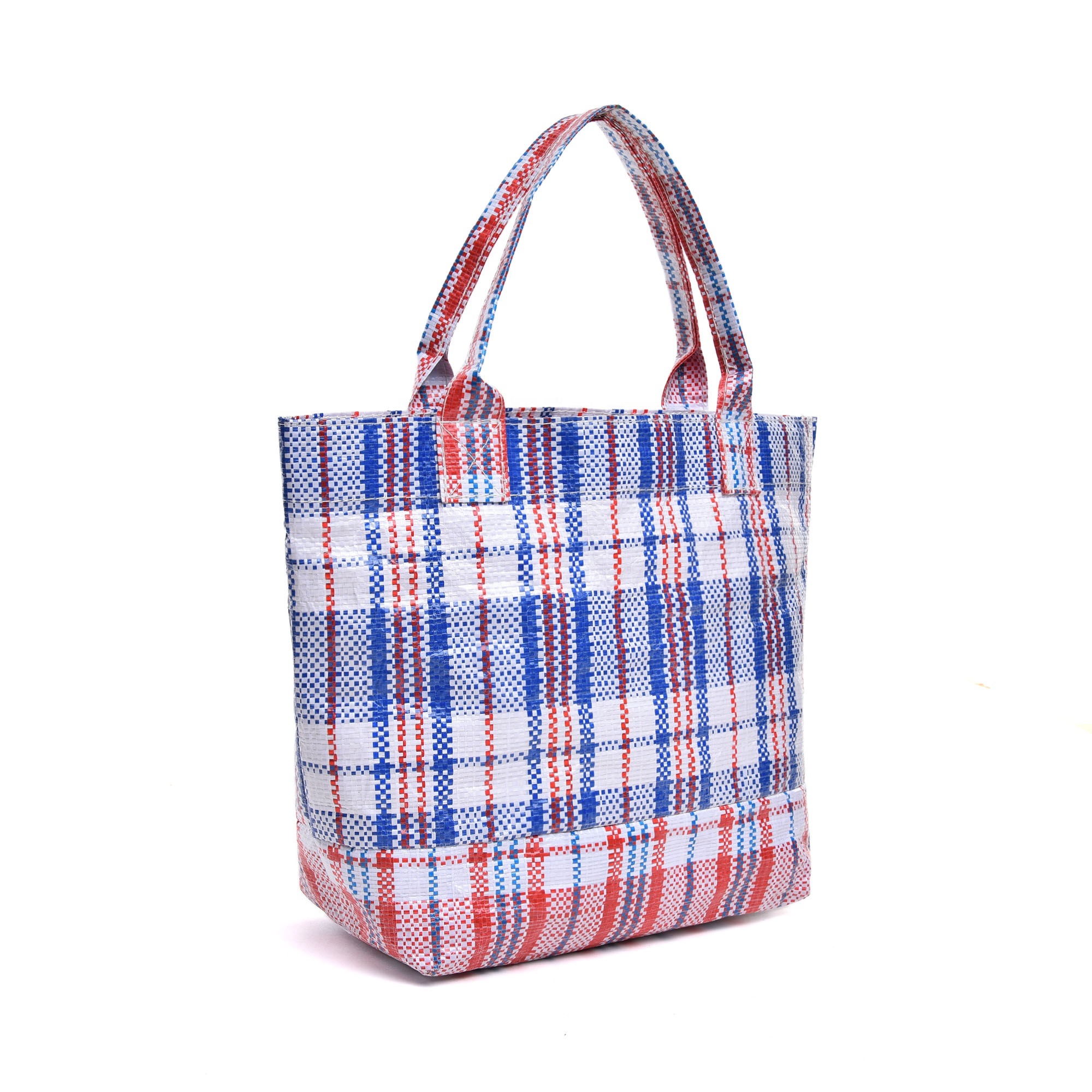 Custom Logo Plaid PP Woven Shopping Bag