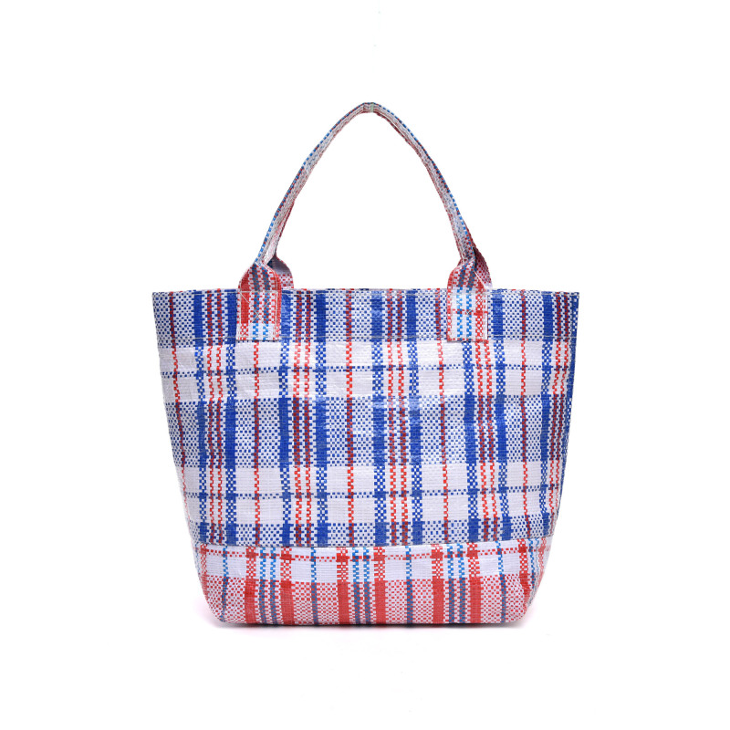 Custom Logo Plaid PP Woven Shopping Bag