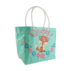 Custom Fox Art Print PP Woven Shopping Gift Loop Handle Tote