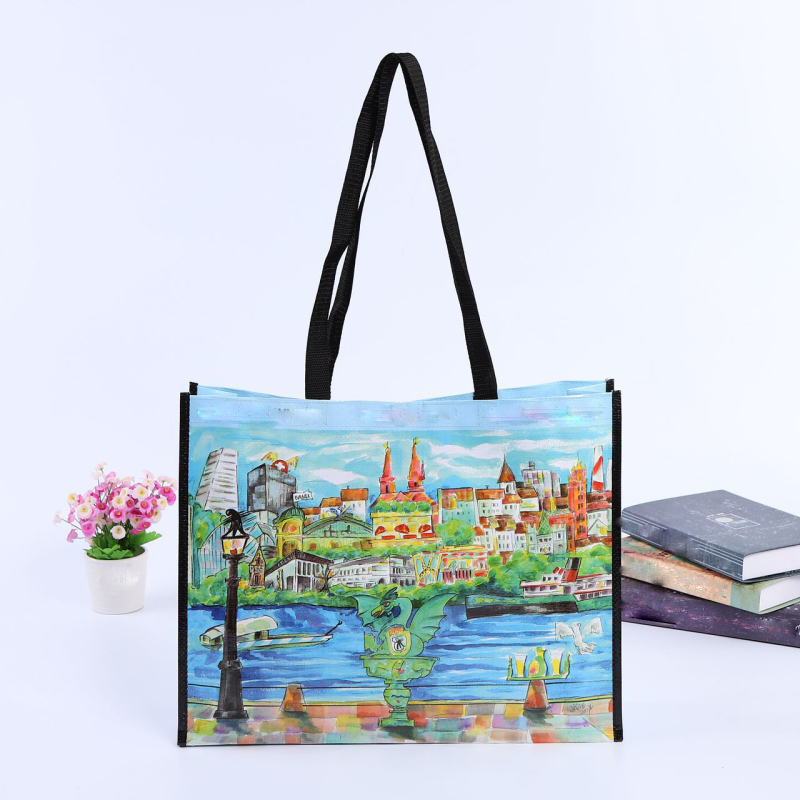 Custom PP Woven Shopping Bags with Zipper