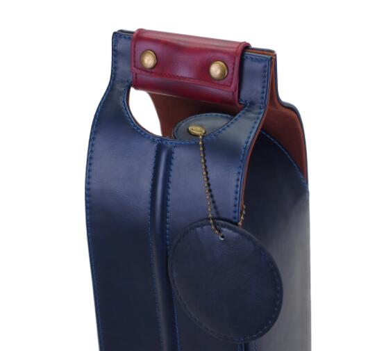 PU Classic Leather Wine Bottle Bag with Handle