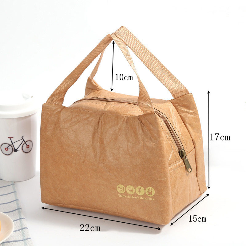 Heat-sealed Lunch Bag Custom Brown Tyvek Bag