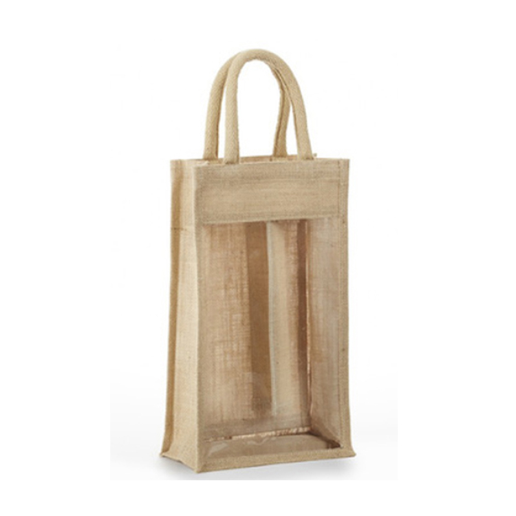 Custom Jute Printed Bottle Wine Bag