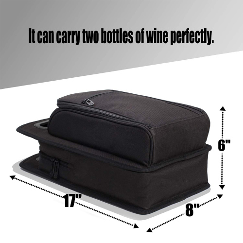 Wine Travel Bag and Insulated Cooler Bag with Handle