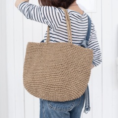 Crochet Jute Shoulder Shopping Bag Natural Jute