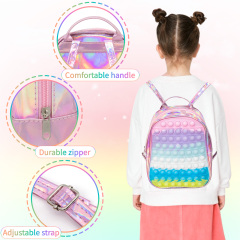 Large Capacity Backpack Silicone Zipper Pops Push Fidget Backpack School Bag