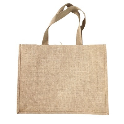 Jute Tote Shopping Bag with Front Big Pocket