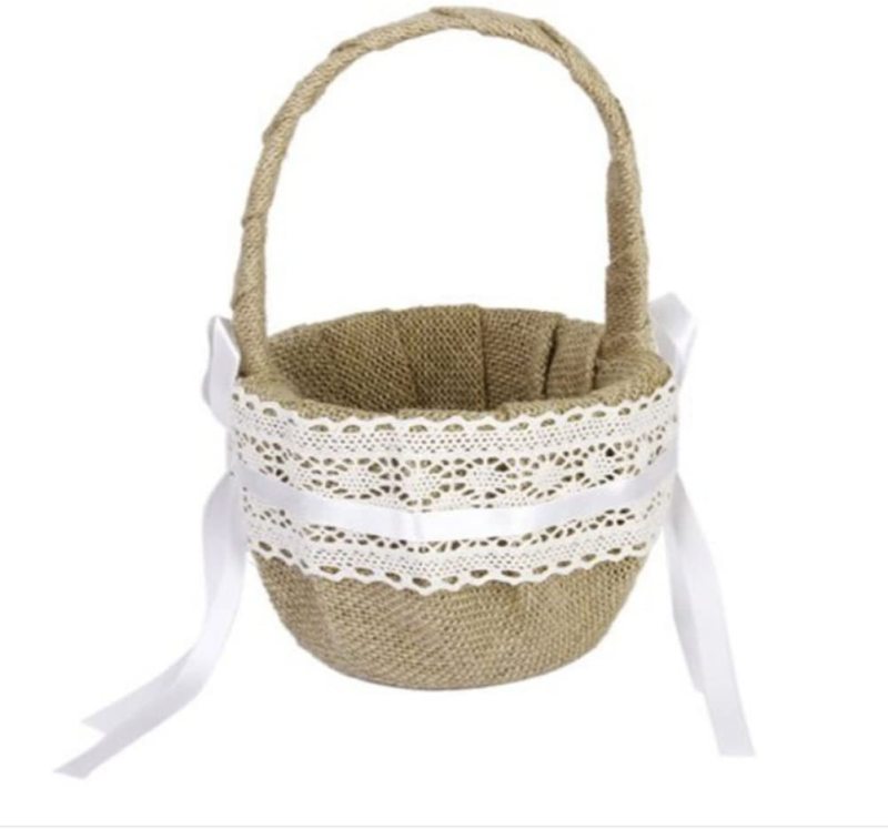 Custom Rustic Burlap or Hessian Little Flower Bag