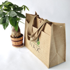 Jute Tote Shopping Bag with Front Big Pocket