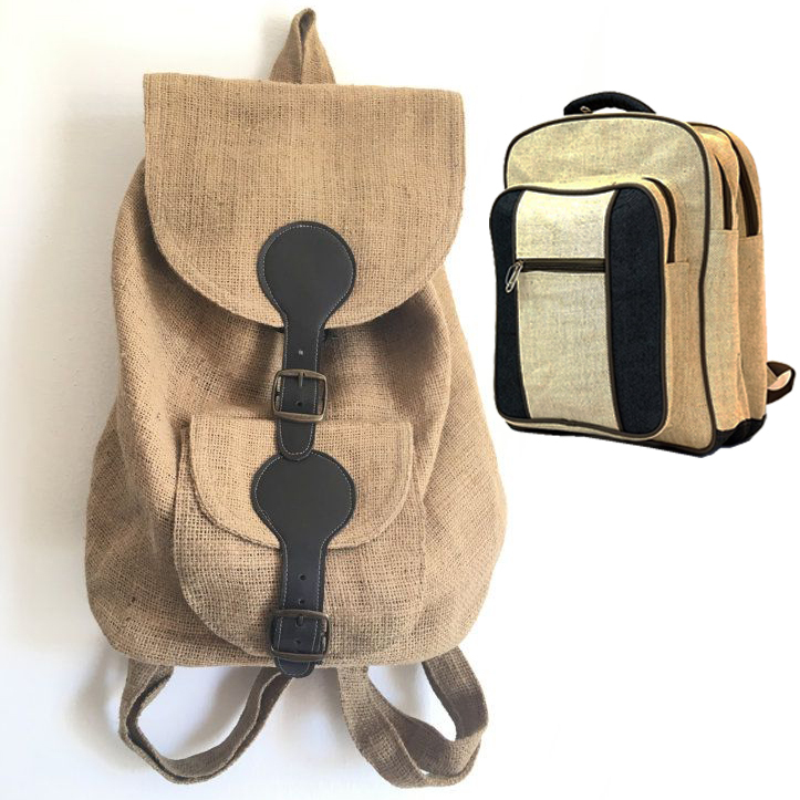 Custom Printed Jute Backpack Bag