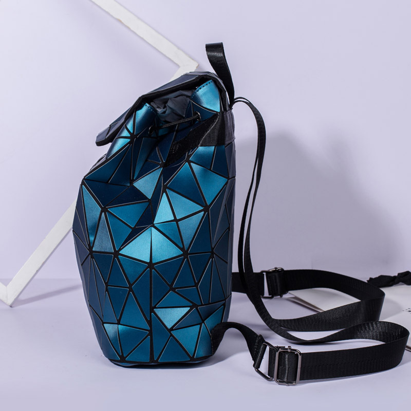 New Geometric Rhombus Folding Stitching Fashion Shoulders Backpack School Bags