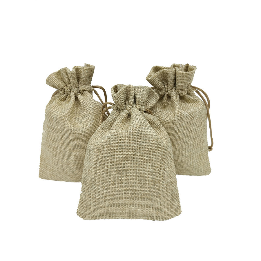 Custom Natural Jute Hemp Pouch Drawstring Bags