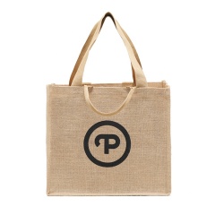 Custom Large Hemp Jute Shopping Tote Bag