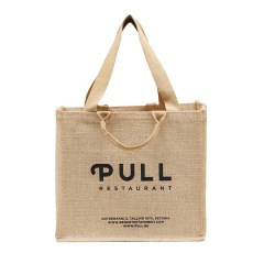 Custom Large Hemp Jute Shopping Tote Bag