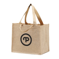 Custom Large Hemp Jute Shopping Tote Bag