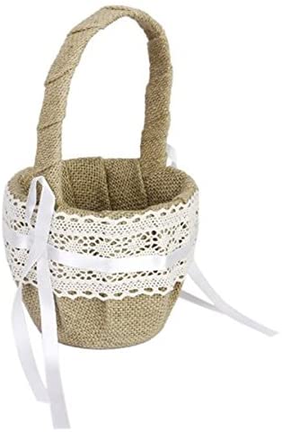 Custom Rustic Burlap or Hessian Little Flower Bag