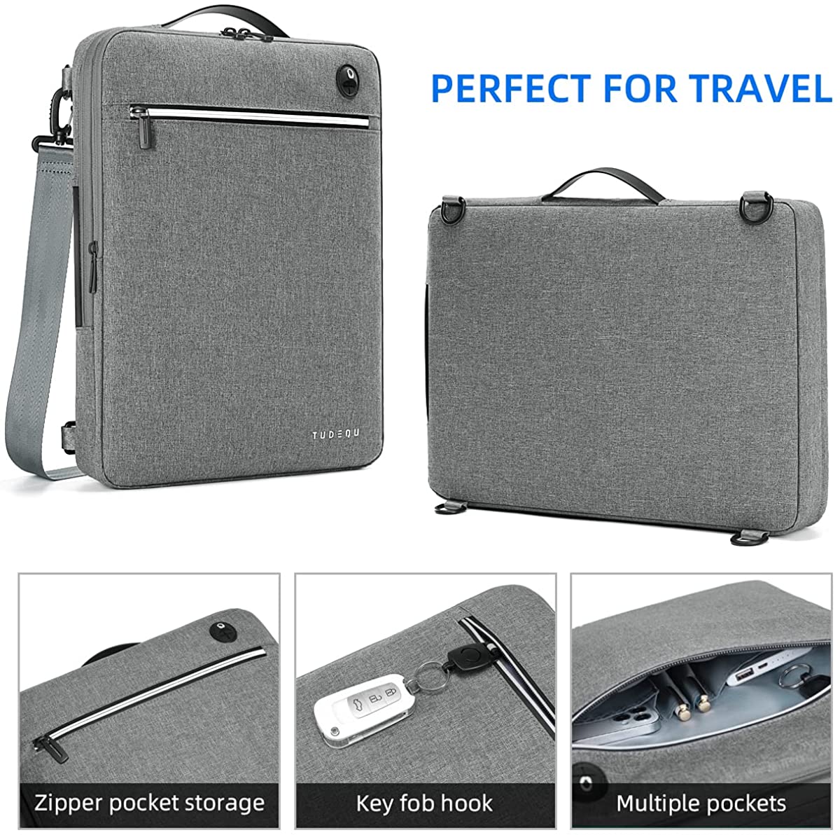 Laptop Sleeve Case Shoulder Bag 15.6 Inch Slim Water-Resistant