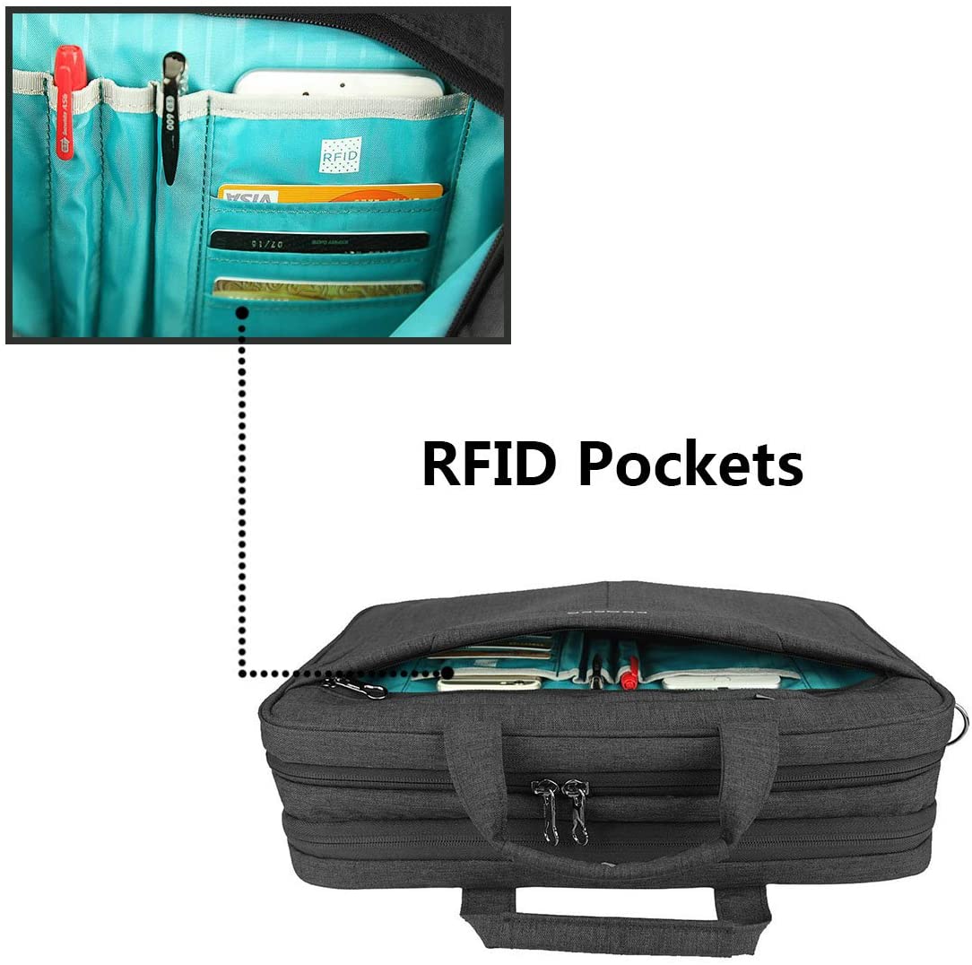 Friendly Laptop Bag 15.6 inch Water Repellent with RFID Pockets