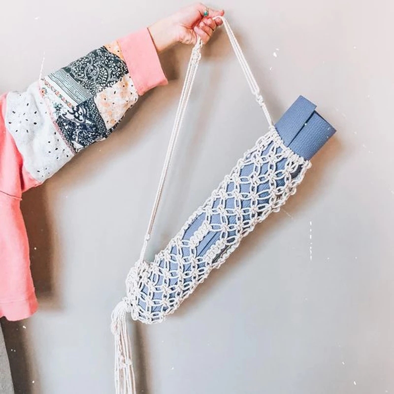 Custom Fashion Yoga Mat Bag Crochet Macrame