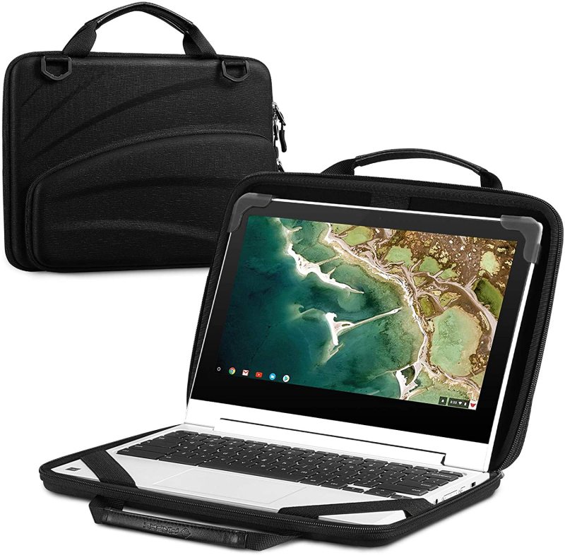 Chromebook Sleeve Case - Protective Briefcase Shoulder Bag with Accessory Pouch