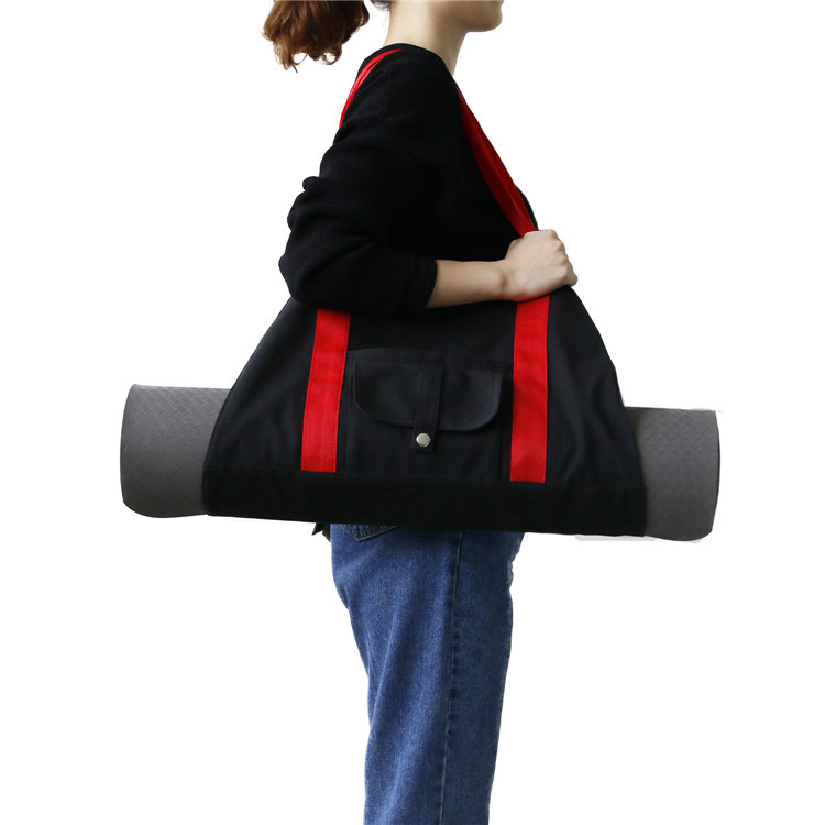 Lightweight Easy Carrying Multi-Pockets Canvas Yoga Mat Tote Carrier Shoulder Bag