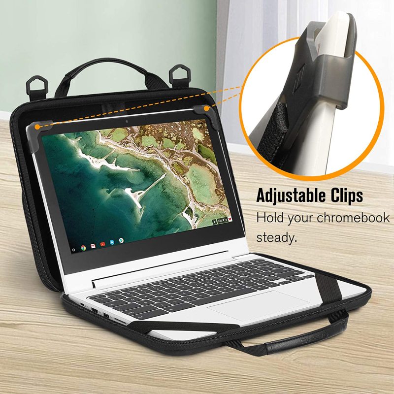 Chromebook Sleeve Case - Protective Briefcase Shoulder Bag with Accessory Pouch