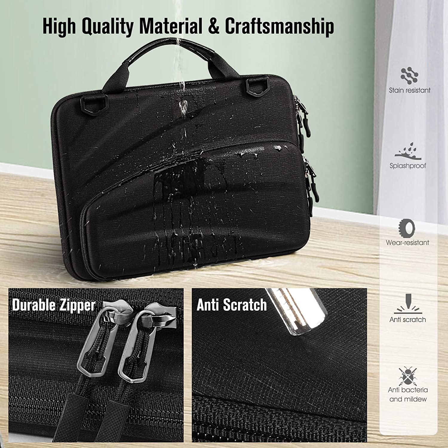 Chromebook Sleeve Case - Protective Briefcase Shoulder Bag with Accessory Pouch