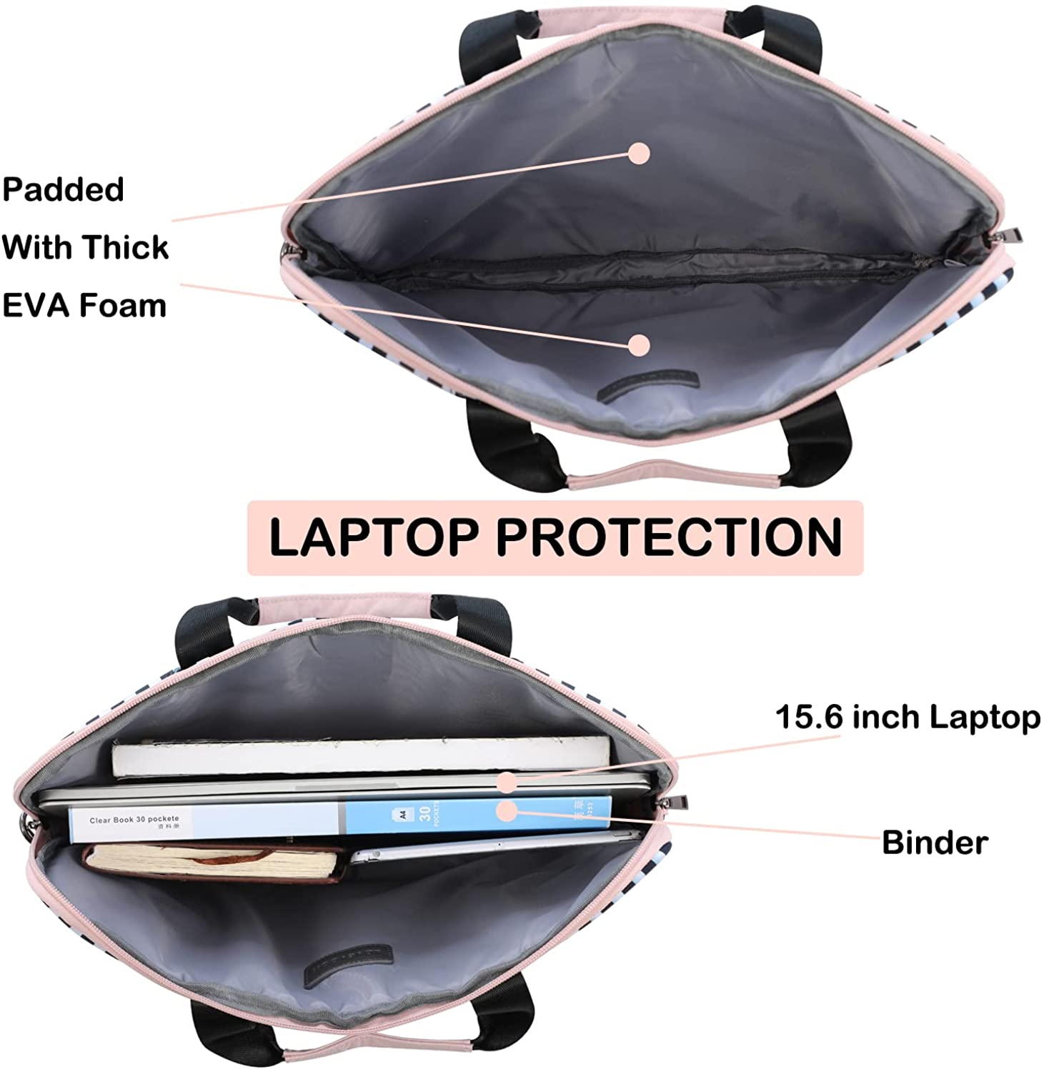 Laptop Bag for Women 15.6 Inch Laptop Case Sleeve 4 Compartments