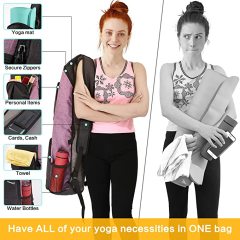 Full-Zip Yoga Mat Carry Bag Holder Carrier with Large Pockets & Water Bottle Holders