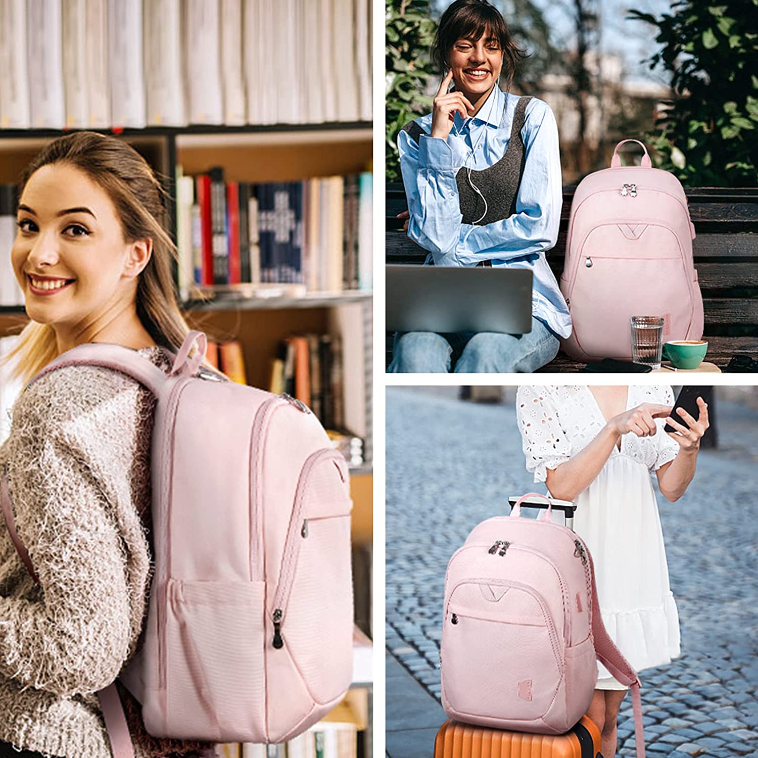 Backpacks for Women 15.6' with USB Charging Port Computer Bag