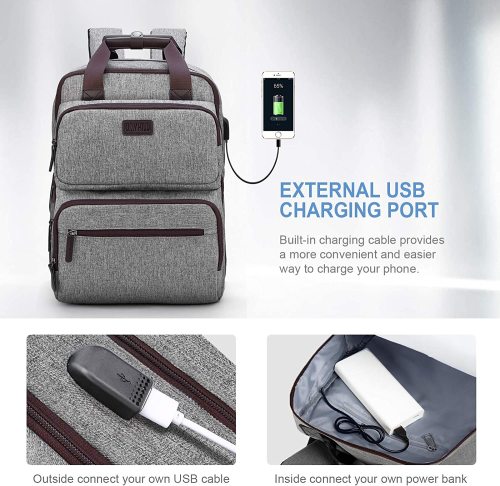 Travel Backpack, Durable with USB Charging Port Water Resistant