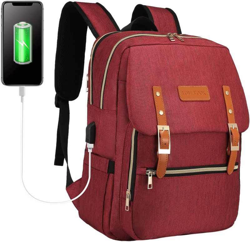 Backpack for School College Casual Daypacks with USB Charging Port