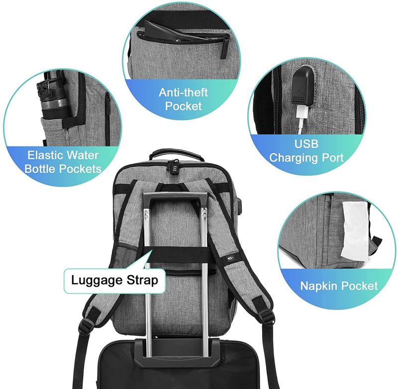 Backpack for School College Casual Daypacks with USB Charging Port and Lock