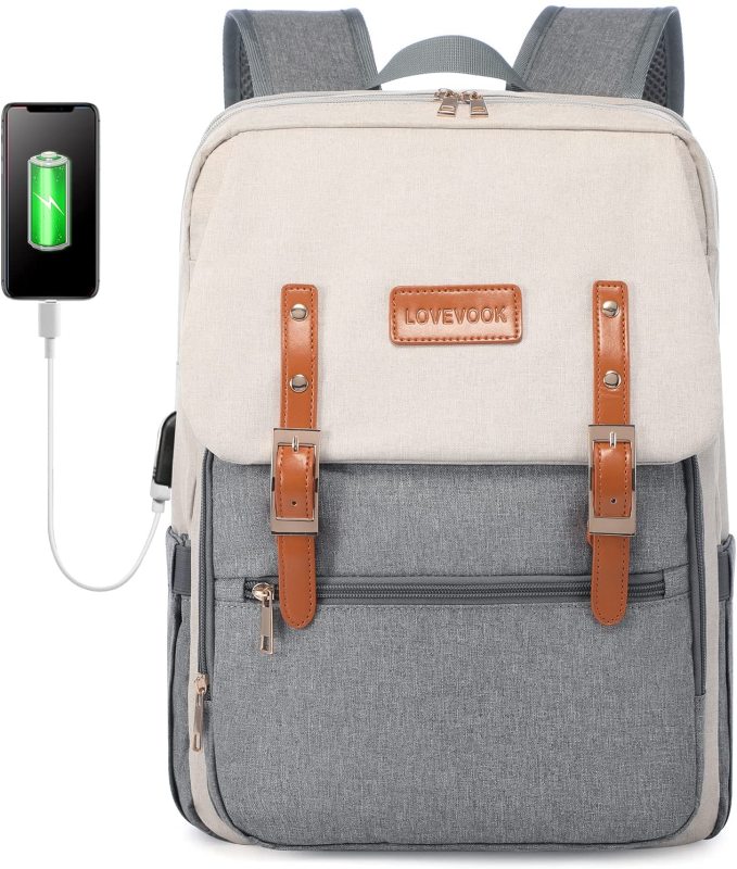 Backpack for School College Casual Daypacks with USB Charging Port