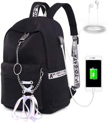 Teen Girl School Backpack USB Charging Port 16' Laptop Bag