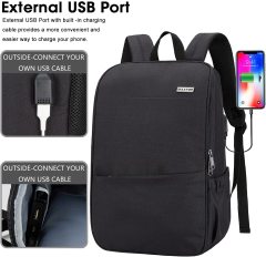 Deep Storage Laptop Backpack with USB Charging Port Water Resistant