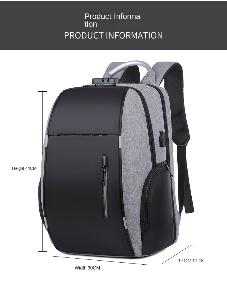Anti-Theft Backpack Large Capacity Waterproof and USB Charging