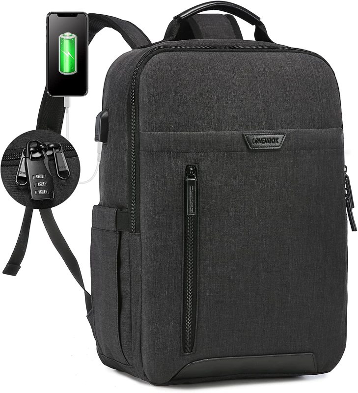 Backpack for School College Casual Daypacks with USB Charging Port and Lock