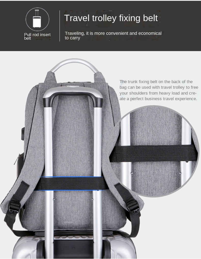 Anti-Theft Backpack Large Capacity Waterproof and USB Charging