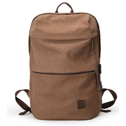 Water Resistant Casual Canvas Backpack with USB Charging Port