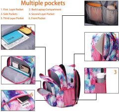 Classical Basic Travel Backpack for School Water Resistant with USB Port