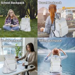 Backpack Purse for Women, 15.6 Stylish Travel Laptop Backpack with USB Charging Port Waterproof