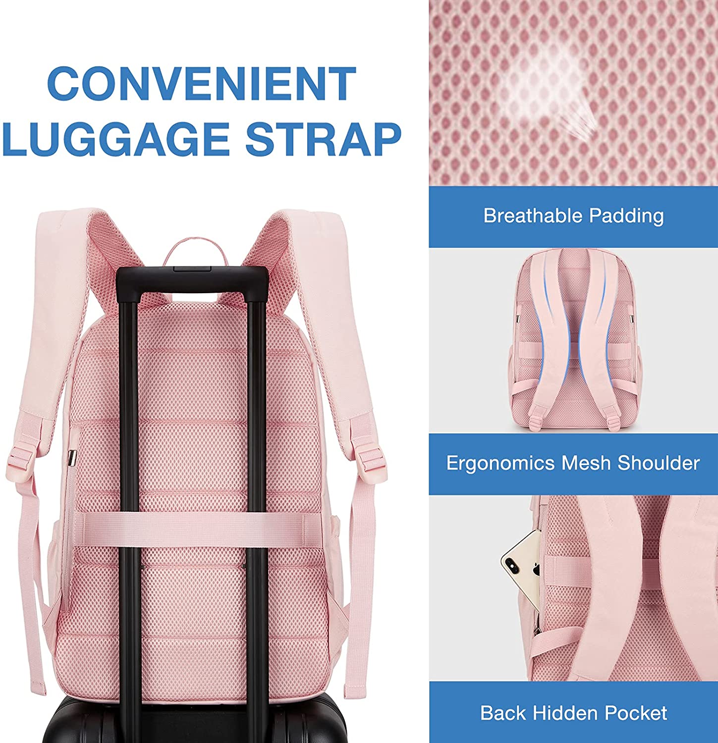 Backpacks for Women 15.6' with USB Charging Port Computer Bag