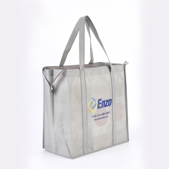 Custom Logo Printed Promotional Colorful Shopping PP Non-Woven Bag with Zipper