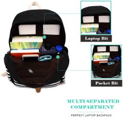 Backpacks for Women Teen Girls with USB Charging Port Set Bookbags+Insulated Lunch Bag+Pouch 3 in 1